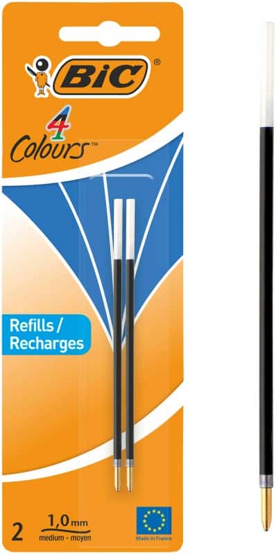 BIC 4 Colours Balpen-navulling 0,4 mm Medium Blauw 2 Stuks