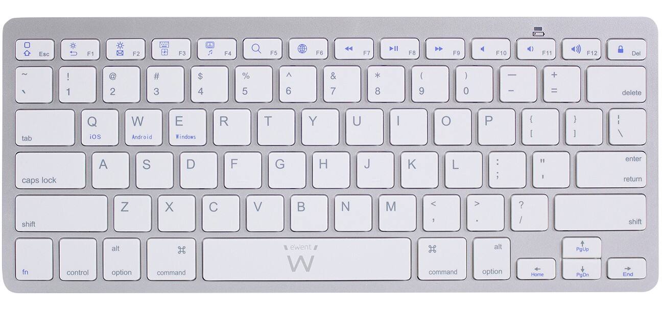 ewent Draadloos Toetsenbord EW3168 Bluetooth AZERTY BE Zilver, wit