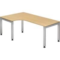 Hammerbacher J Series Hoekbureau Halfrond Ahorn 4 voeten 1.200 (B) x 2.000 (D) x 680 (H) mm Hout