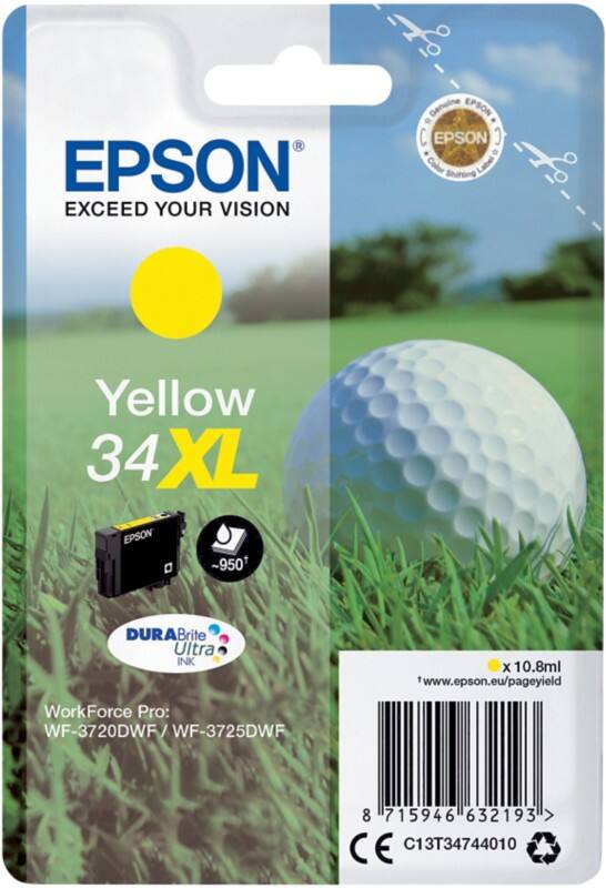 Epson 34XL Origineel Inktcartridge C13T34744010 Geel