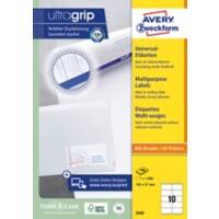 Avery UltraGrip Universele etiketten 3425 Klevend A4 Wit 105 x 57 mm 100 Vellen à 10 Etiketten