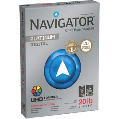 Navigator Platinum Digital US Letter Size Kopieerpapier 75 g/m² Glad Wit 5 Pakken à 500 Vellen