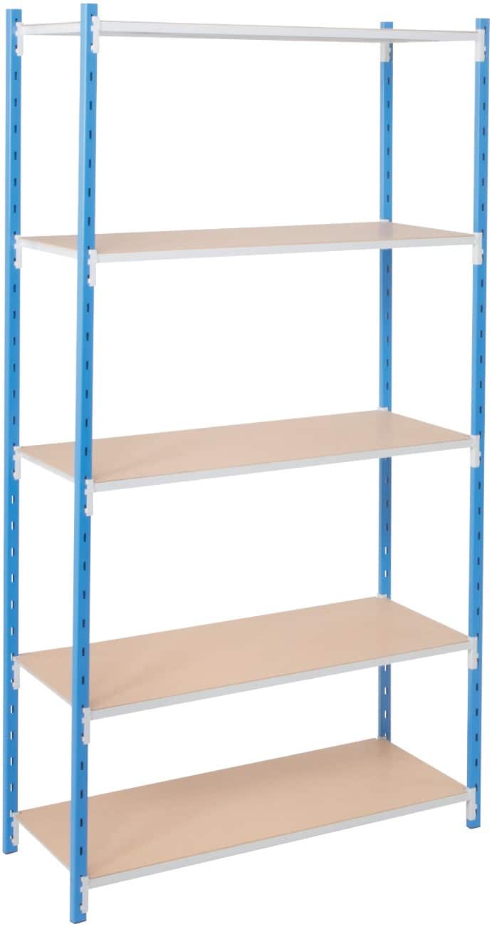 MANORGA Kast 5 Planken Gegalvaniseerd staal 1,000 x 300 x 2,000 mm Blauw