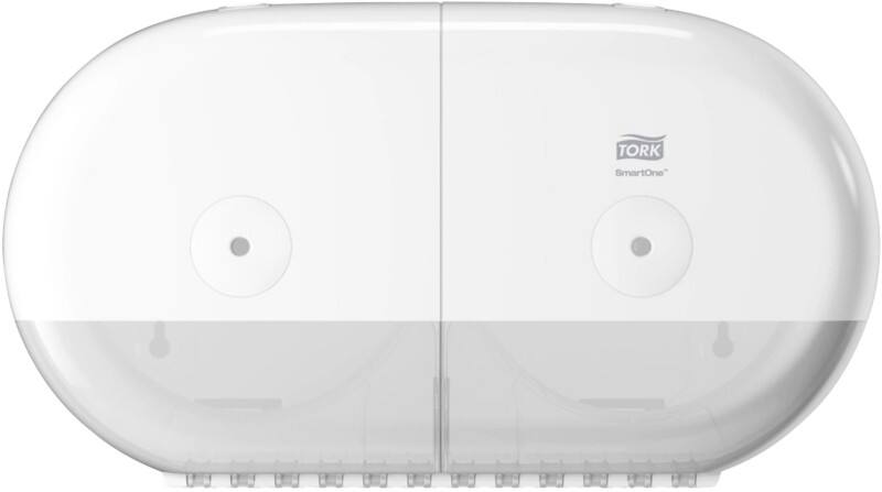 Tork SmartOne Twin Mini toiletpapierdispenser wit T9 hoge capaciteit Elevation-lijn 682000
