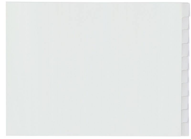 KANGARO Blanco tabbladen A3 liggend Grijs 10 tabs PP (Polypropeen) 4 Gaten G3D10FB