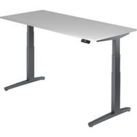 Hammerbacher XBHM VXBHM Elektrisch hoogteverstelbaar Zit-sta-bureau Rechthoekig Grijs C-Voet 1.800 (B) x 800 (D) x 1.290 (H) mm Spaanplaat, Staal, Aluminium