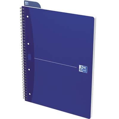 OXFORD Office Essentials Notitieboek A4+ Geruit Spiraal gebonden Karton Blauw Geperforeerd 140 Pagina's