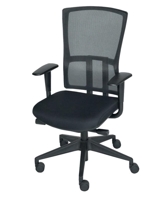 Schaffenburg Ergonomische stoel Synchroonmechanisme Mesh, stof In hoogte verstelbare armleuning In hoogte verstelbare zitting Zwart 120 kg 300 NEN