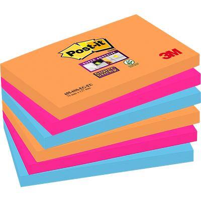 Post-it Super Sticky Notes 127 x 76 mm Bangkok Kleuren 6 Blokken van 90 Vellen