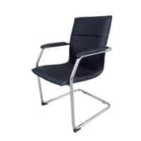 Realspace Bezoekersstoel Kunstleder Vaste armleuning  Zwart 110 kg Baker