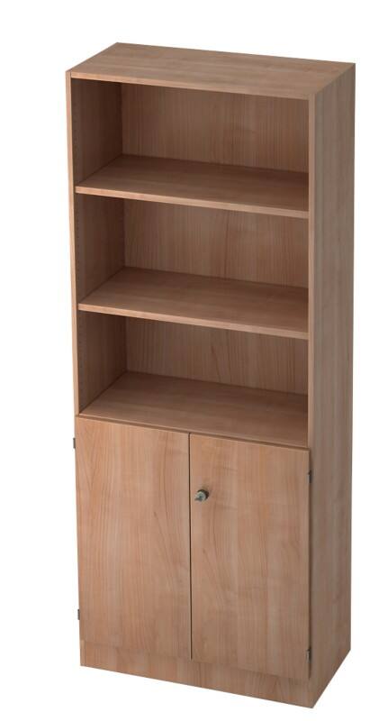 Hammerbacher Kast Gemelamineerde spaanplaat 5 Planken Afsluitbaar 800 x 420 x 2.004 mm Walnoot Bruin