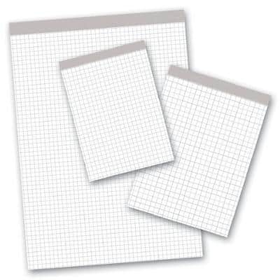 Ursus Style A4 Afscheurbaar Schrijfblok Wit Papieren kaft Geruit 100 Vel