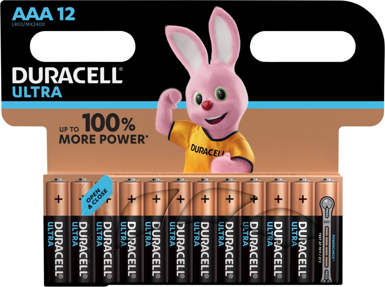 Duracell AAA Alkaline Batterijen Ultra Power MX2400 LR03 1,5V 12 stuks