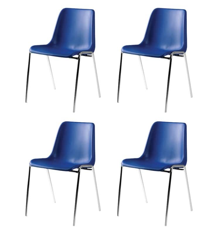 Nowy Styl Stapelbare stoel Beta Kunststof Blauw 4 Stuks
