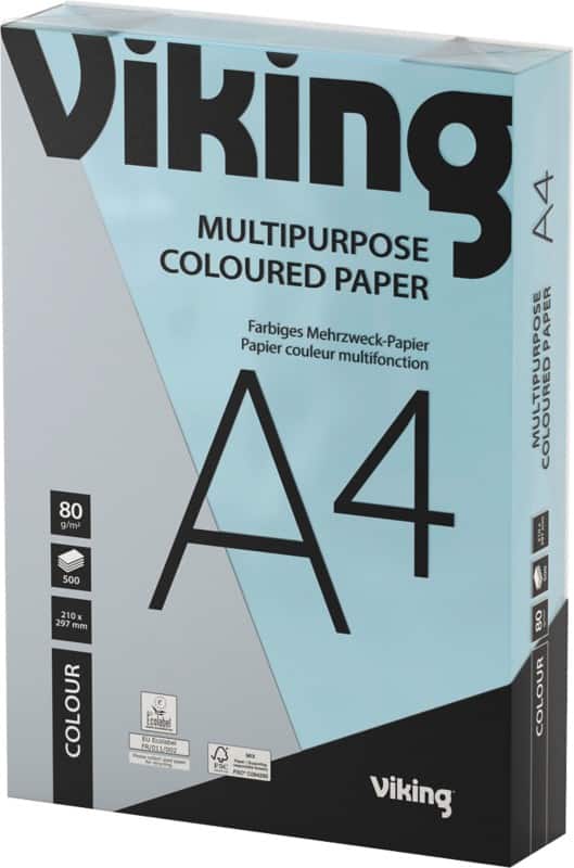 Viking A4 Gekleurd papier Blauw 80 g/m²  500 Vellen