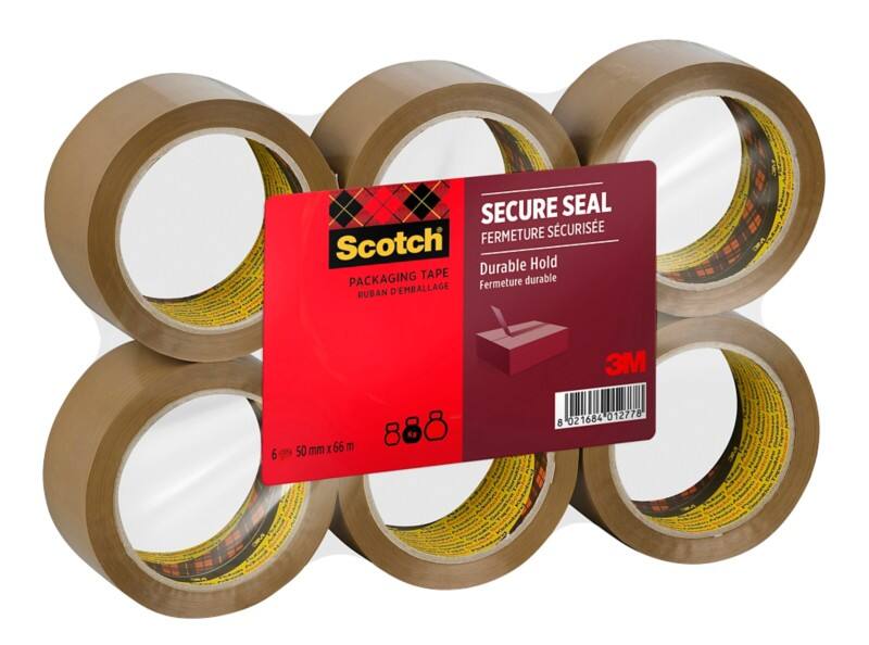 Scotch Secure Seal Verpakkingstape Bruin Sterk 50 mm (B) x 66 m (L) PP (Polypropyleen) 56 micron 6 Rollen