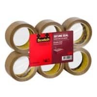 Scotch Secure Seal Verpakkingstape Bruin Sterk 50 mm (B) x 66 m (L) PP (Polypropyleen) 56 micron 6 Rollen