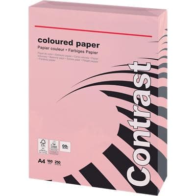 Office Depot A4 Gekleurd papier Roze 160 g/m² Glad 250 Vellen