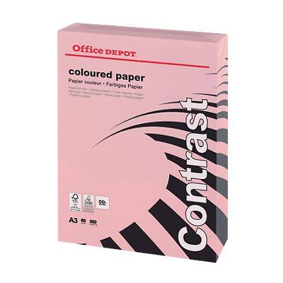 Office Depot A3 Gekleurd papier Roze 80 g/m² Glad 500 Vellen