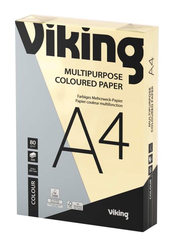 Viking A4 Gekleurd papier Crème 80 g/m²  500 Vellen