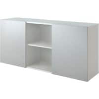 Hammerbacher Kast met schuifdeuren Spaanplaat 1 Plank 1.600 x 420 x 748 mm Wit, zilver