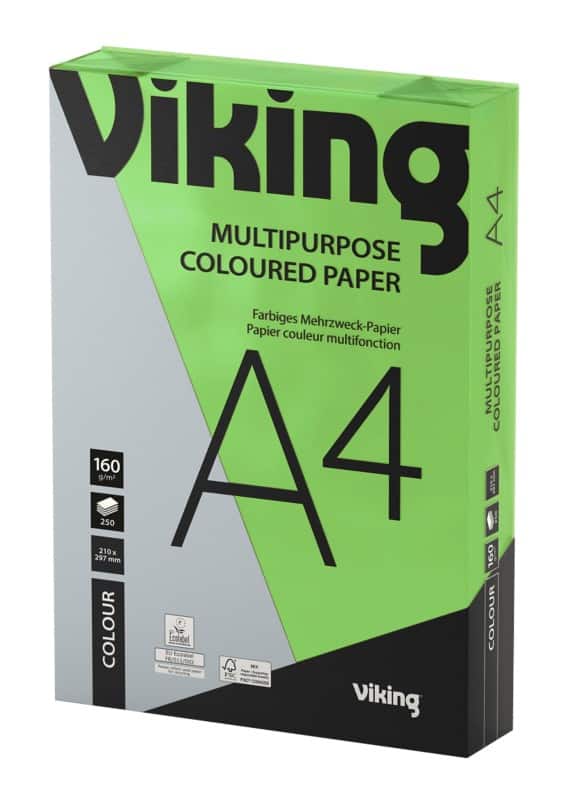 Viking A4 Gekleurd papier Groen 160 g/m²  250 Vellen