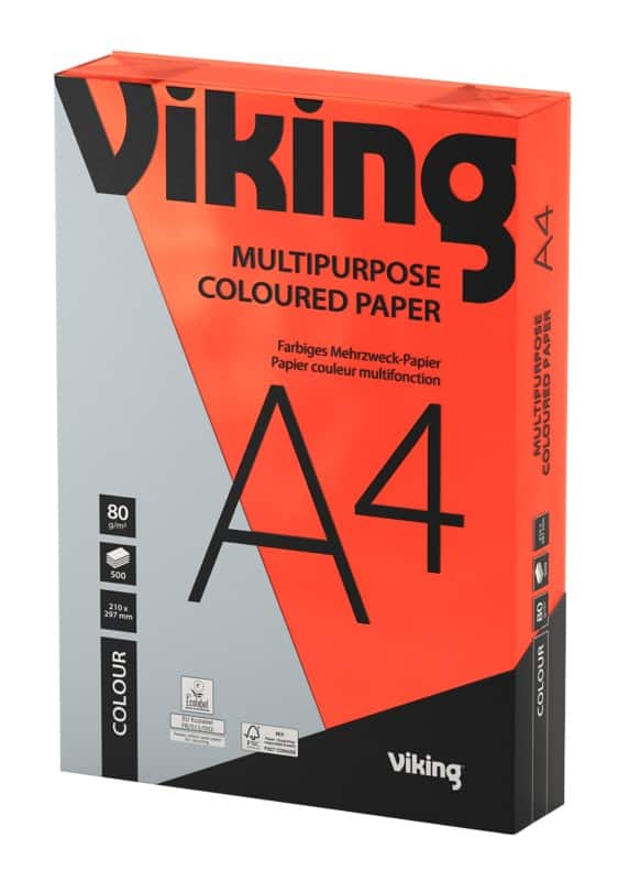 Viking A4 Gekleurd papier Rood 80 g/m²  500 Vellen