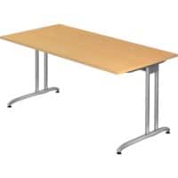 Hammerbacher B-Serie Bureau Beuken C-Voet 1.600 (B) x 800 (D) x 720 (H) mm Gemelamineerde spaanplaat