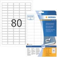 HERMA 10003 Verwijderbare Etiketten Wit Rechthoekig 2000 Etiketten per pak