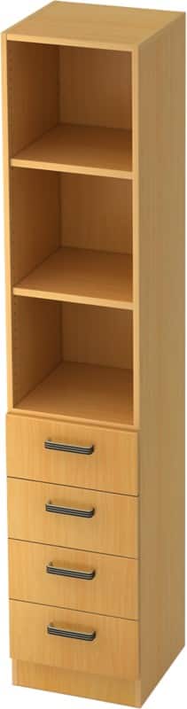 Hammerbacher Future Gemelamineerde spaanplaat Archiefkast 2 Planken 400 x 420 x 2.004 mm Bruin Beuken