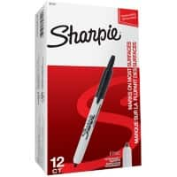 Sharpie S0810840 Permanent marker Fijn Ronde punt 1 mm Zwart  12 Stuks