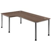 Hammerbacher Matrix Hoogteverstelbaar Bureau Walnoot 4 voeten 2.000 (B) x 1.200 (D) x 760 (H) mm Aluminium, Hout, Kunststof, Spaanplaat