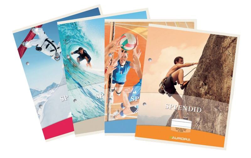 AURORA Splendid Notitieboek A4 Geruit Gebonden Papier Kleurenassortiment Geperforeerd 200 Pagina's