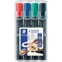 STAEDTLER Permanent markers Lumocolor Permanent Ronde punt Blauw, groen, rood, zwart Pak van 4 stuks