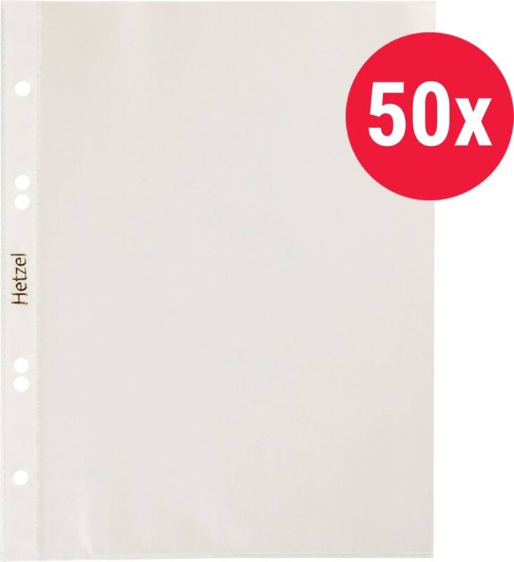Hetzel Showtassen A6 Generfd Transparant 75 micron PP (Polypropeen) Boven 6 Gaten 50 Stuks