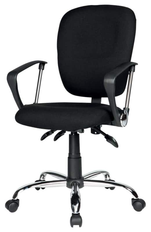 Viking Realspace Atlas Bureaustoel Synchroonmechanisme Stof Vaste armleuning In hoogte verstelbare zitting Zwart 110 kg