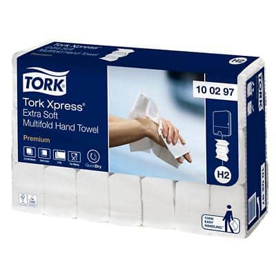 Tork Premium Handdoek H2 M-vouw Wit 2-laags 100297 21 Stuks à 100 Vellen