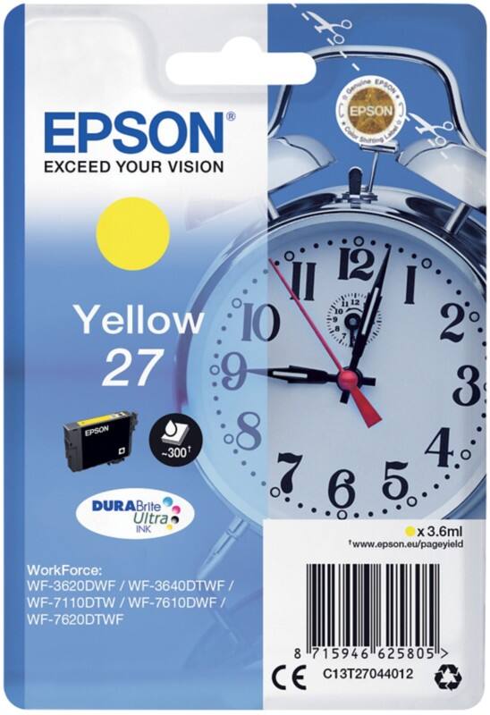 Epson 27 Origineel Inktcartridge C13T27044012 Geel