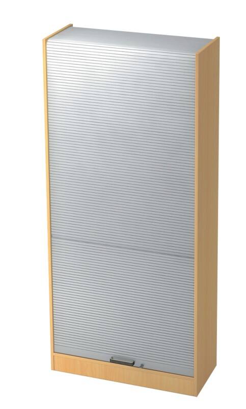 Hammerbacher Roldeurkast SET90 Bruin, zilver 900 x 400 x 2.004 mm