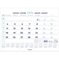 Brepols Kalender Wire-O 2024 1 Maand per pagina Papier Wit Nederlands, Frans, Duits, Engels