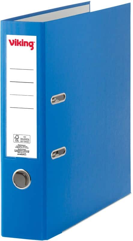 Viking Breed Ordner A4 75 mm Blauw 2 Ringen Karton, PP (Polypropeen) Mat Staand