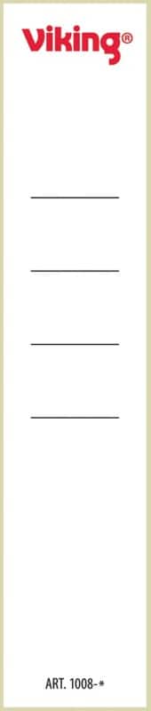 Viking Ordnerrugetiketten A4 Zelfklevend Wit 10 Stuks 3,9 x 19,1 cm