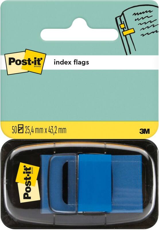 Post-it Indexen Rechthoekig 2,54 x 4,32 cm Blauw 680-2 50 Strips
