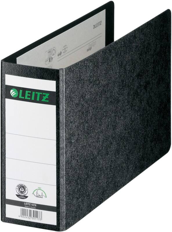 Leitz 180° Breed Ordner A5 80 mm Zwart 2 Ringen 1076 Karton Wolkenmarmer Liggend Gerecycled