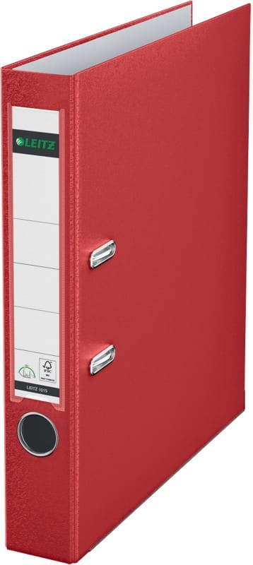 Leitz 180° Smal Ordner A4 52 mm Rood 2 Ringen 1015 Kunststof Glad Staand