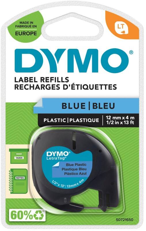 Dymo LT S0721650 / 91205 Authentiek Labeltape Zelfklevend Blauw 12 mm x 4m