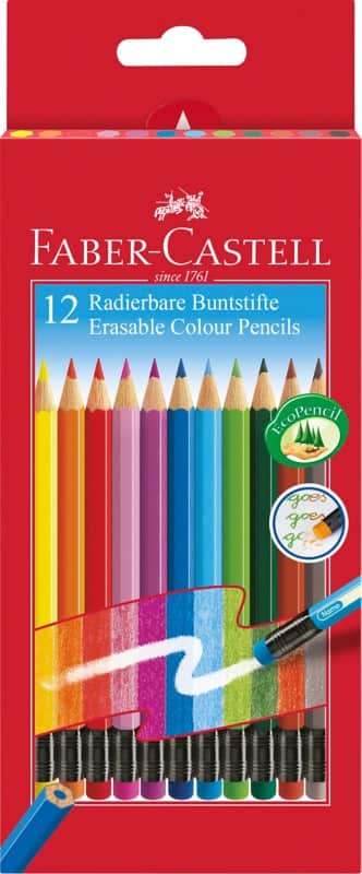 Faber-Castell Uitwisbaar Kleurpotloden Kleurenassortiment 12 Stuks