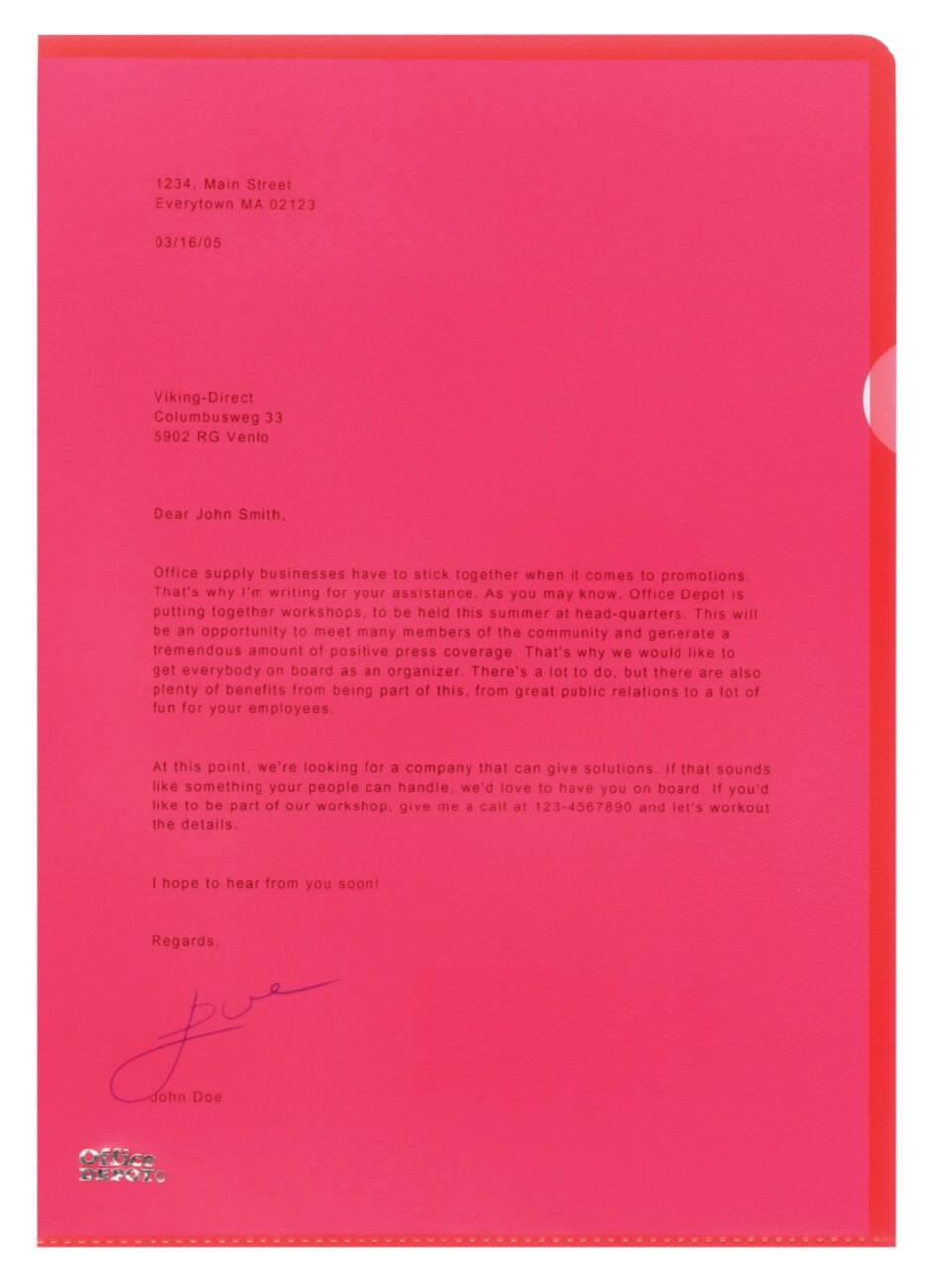 Office Depot L-mappen Premium A4 Rood Polypropyleen 120 Micron 100 stuks 100 Stuks