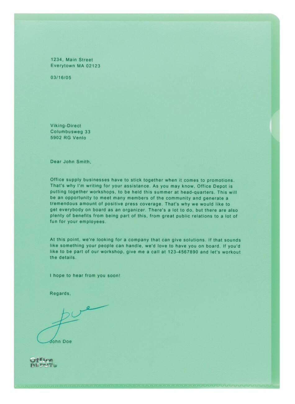 Office Depot L-mappen Premium A4 Groen Polypropyleen 120 Micron 100 stuks 100 Stuks