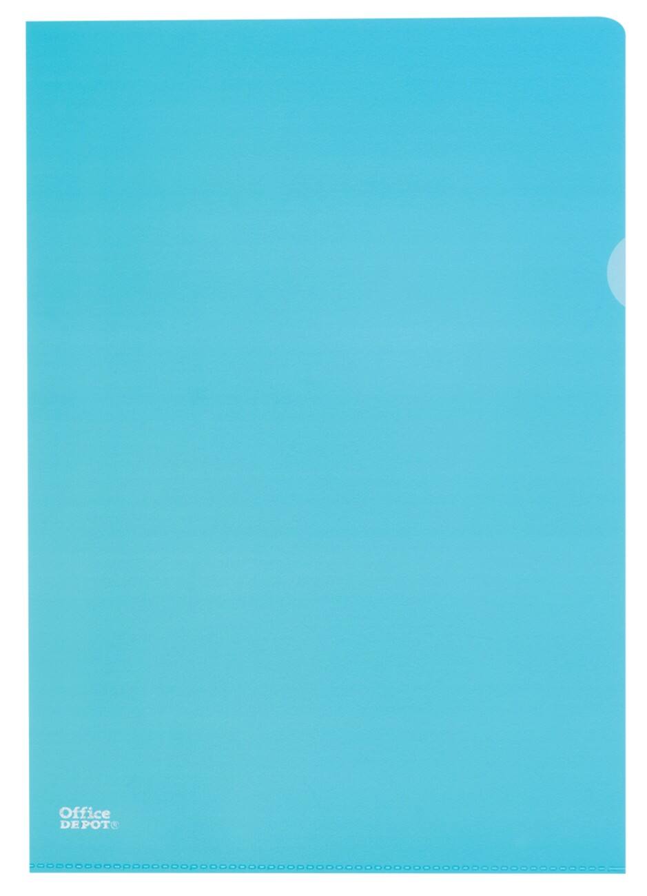Office Depot L-mappen Deluxe A4 Blauw polypropyleen 145 Micron 21,7 x 30,7 cm 25 stuks